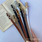 کمربند پاپیونی زنانه عرض ۱.۵ سانتی‌متر با سگک طلایی و نقره‌ای